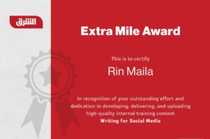 Extra Mile Award Al-Sharq-TV