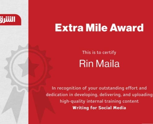 Extra Mile Award Al-Sharq-TV